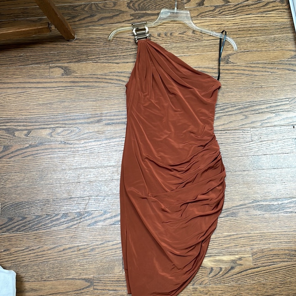 Marciano Chain Link One Shoulder Dress